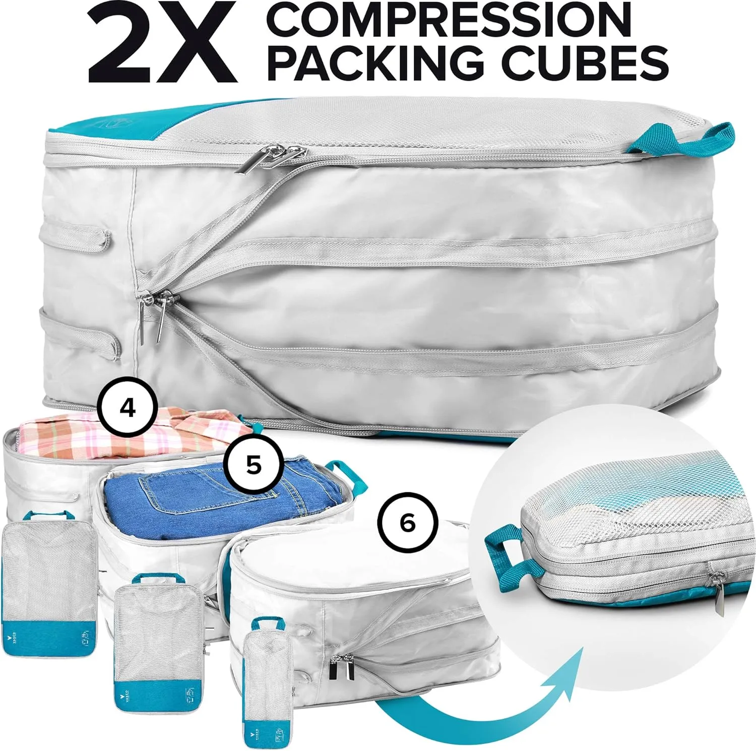 VASCO Compression Packing Cubes for Travel