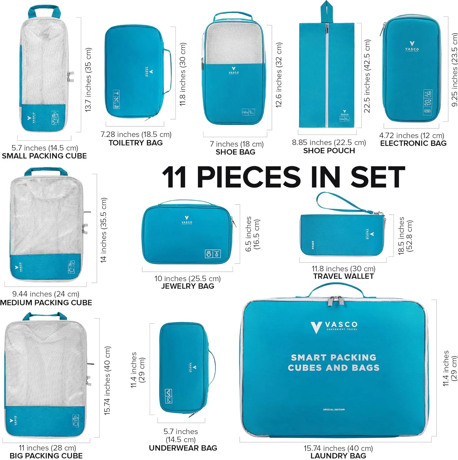 VASCO Compression Packing Cubes for Travel