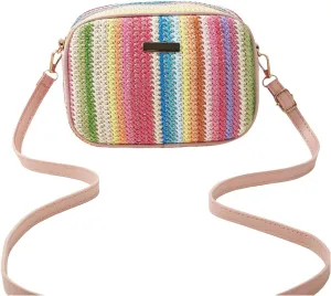 Verdusa Women's Mini Crossbody Bags Straw Purses Woven Beach Bag