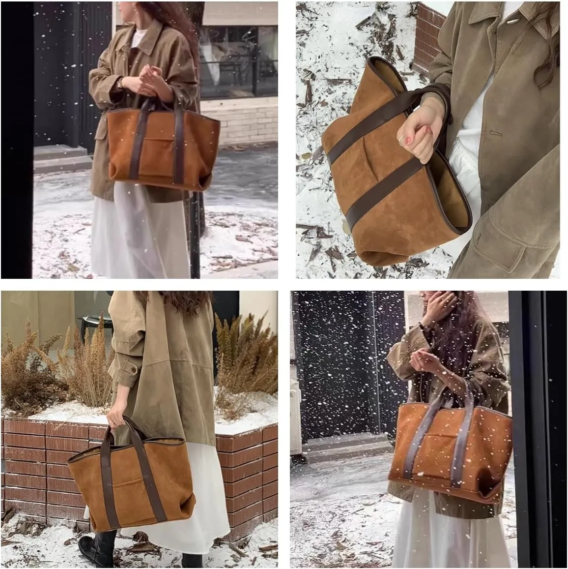 Vhitler Large Leather Work Everything Designer Tote Bags for Women