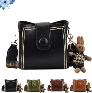 Vintage Fashion Bag with Adjustable Wider Shoulder Strap,Vintage Retro Small Water Bucket Bag,Crossbody Bags Women