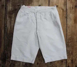 Vintage French shorts - antique Belle Jardiniere - 1910s 20s white cotton workwear - 28” x 11”