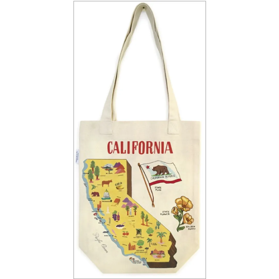 Vintage Tote - California Map