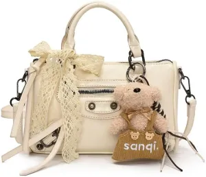 Vintage Y2K Aesthetic Vegan Leather Purse, Retro Rock Messenger Handbag Crossbody Shoulder Bag Trendy Punk Coquette