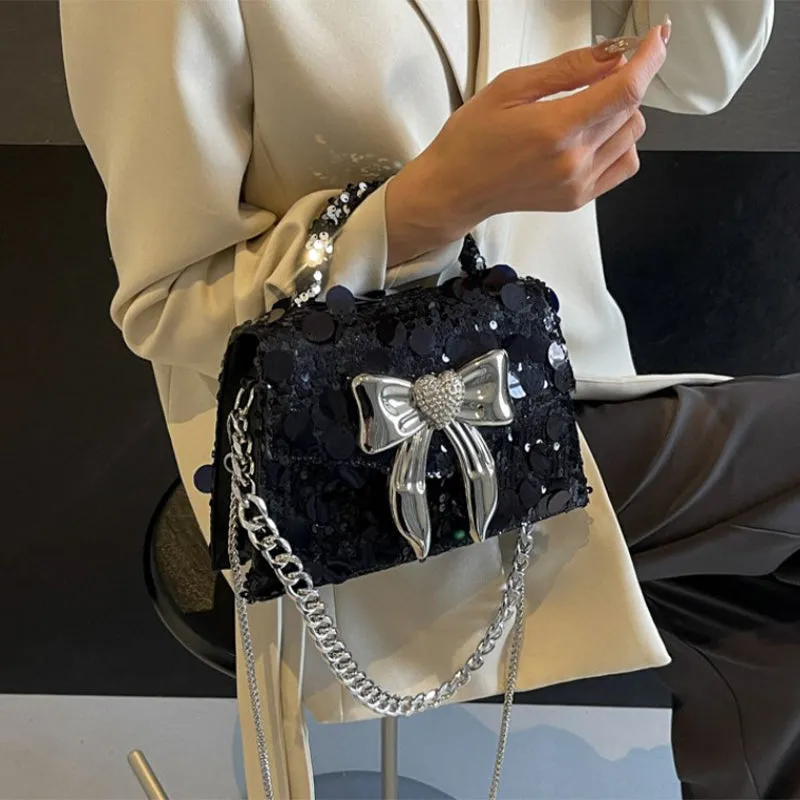 VIP offer Solid Bags Sequins Celebrities Elegant Bow With Special discount