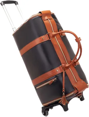 Viralhuntz Travel Bag with Wheels, Viral Huntz Travel Bag with Removable Wheels, High Capacity Viralhuntz Bag with Shoe Compartment (Black with wheels)