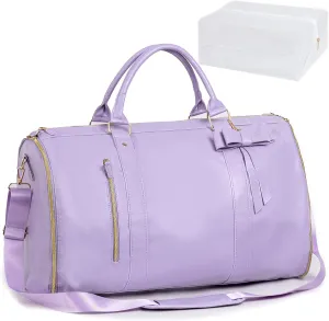 Viralhuntz Travel Bag with Wheels, Viral Huntz Travel Bag with Removable Wheels, High Capacity Viralhuntz Bag with Shoe Compartment (Purple)