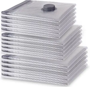 VMstr 15 Pack Travel Vacuum Storage Bags, Vacuum Packing Seal for Luggage and Suitcase, Compression Bags for Travel