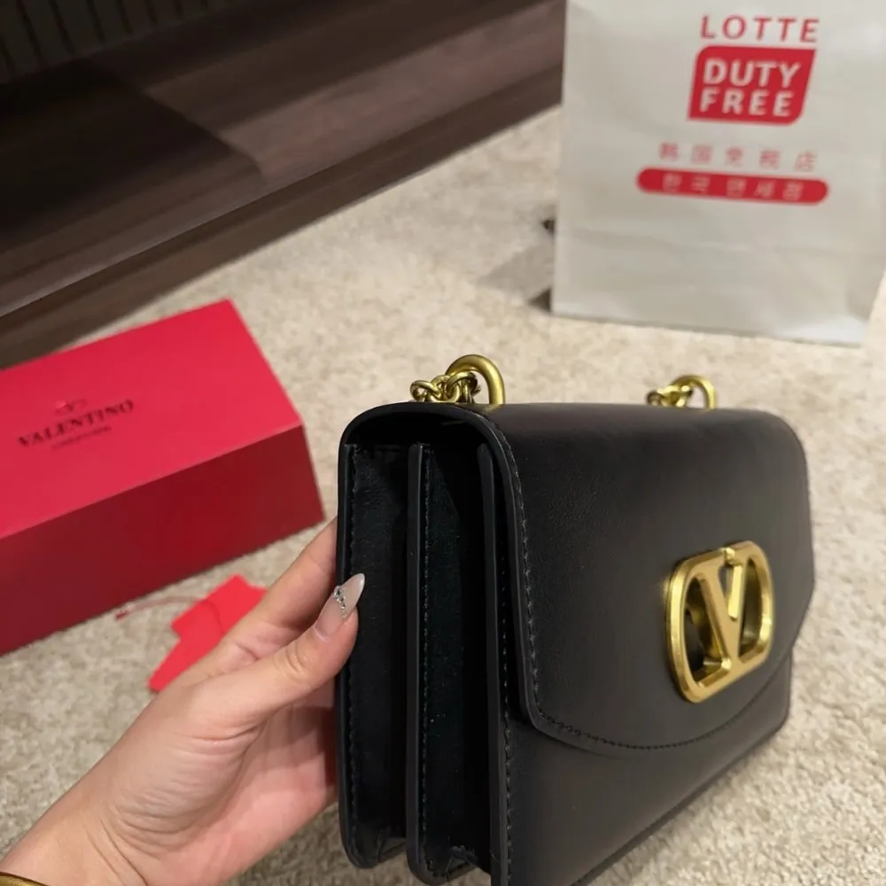 VO GARAVANI VAIN SHOULDER BAG IN SHINY BLACK 19CM 6W2B0R16GCB 0NO