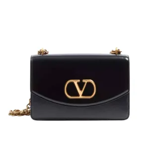 VO GARAVANI VAIN SHOULDER BAG IN SHINY BLACK 19CM 6W2B0R16GCB 0NO