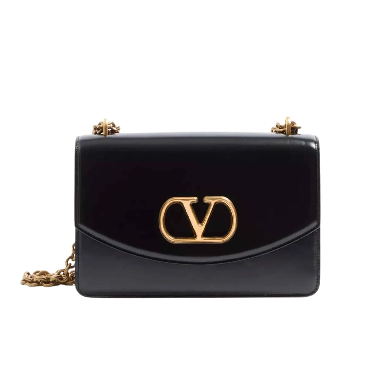 VO GARAVANI VAIN SHOULDER BAG IN SHINY BLACK 19CM 6W2B0R16GCB 0NO