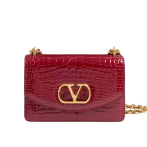 VO GARAVANI VAIN SMALL SHOULDER BAG IN CROCODILE RED 19CM 6W0B0R17TVG L43
