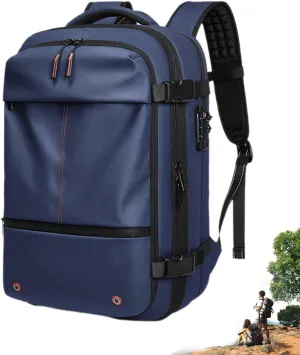 Voyagevac Backpack, Vacpack Backpack with Vacuum, 60L Expandable, Vacuum Compression Waterproof Travel Adventure Commuting (Blue)