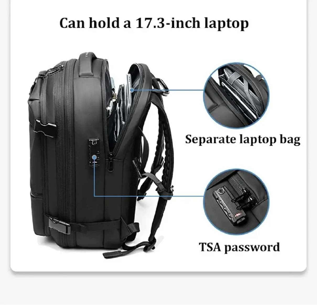 Voyagevac Backpack, Vacpack Backpack with Vacuum, 60L Expandable, Vacuum Compression Waterproof Travel Adventure Commuting (Gray)