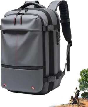Voyagevac Backpack, Vacpack Backpack with Vacuum, 60L Expandable, Vacuum Compression Waterproof Travel Adventure Commuting (Gray)