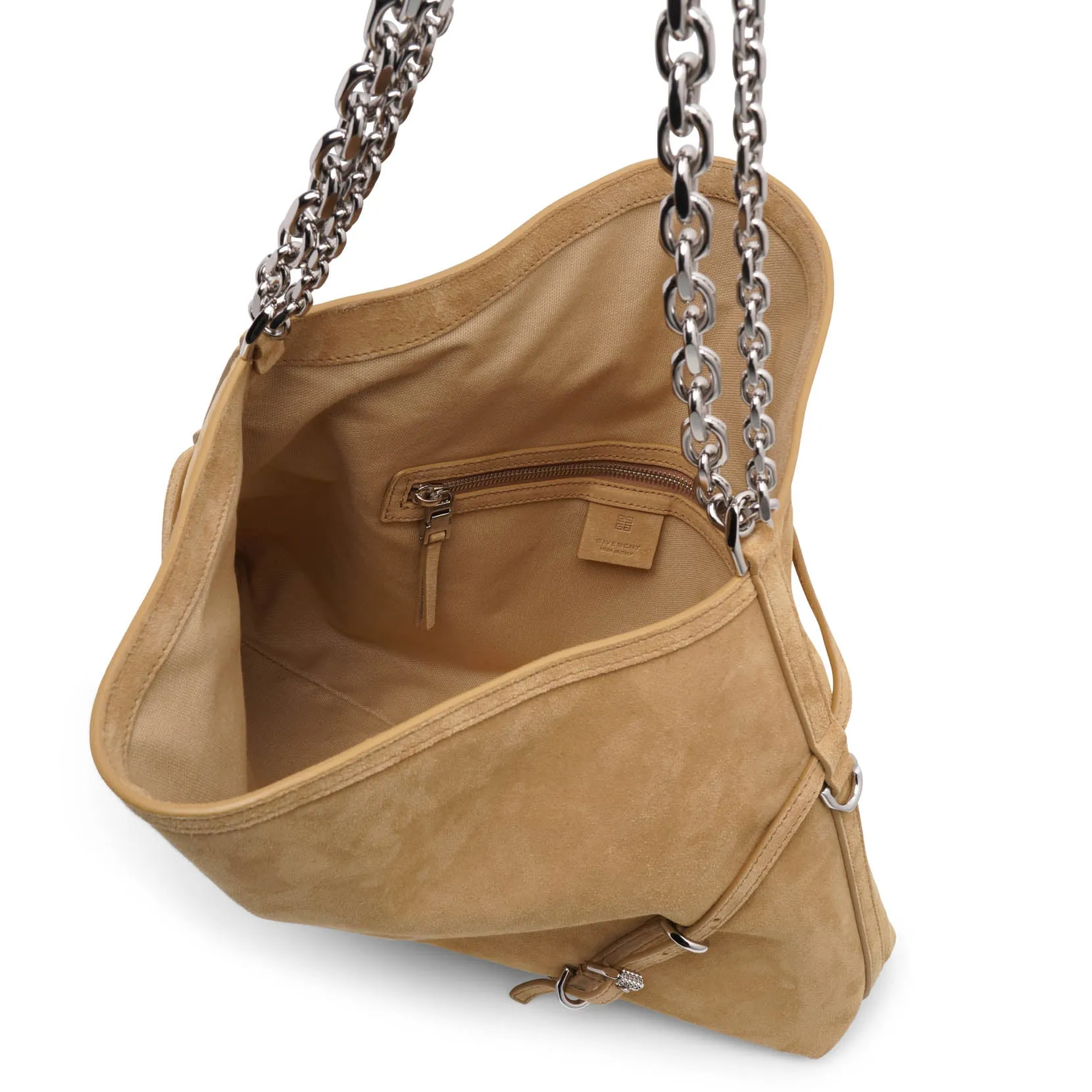 Voyou medium beige chain bag