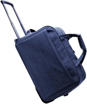 Waterproof Rolling Duffel Bag Wheeled Business Carry on Luggage, Soft Rolling Tote Travel Bag Suitcases on Wheels, Overnight Weekender Bags for Man (Color : Blue, Size : Large)