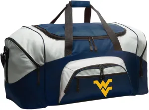 West Virginia University Duffel Bag LARGE WVU Suitcase or Gym Sports Gear Bag (Navy)