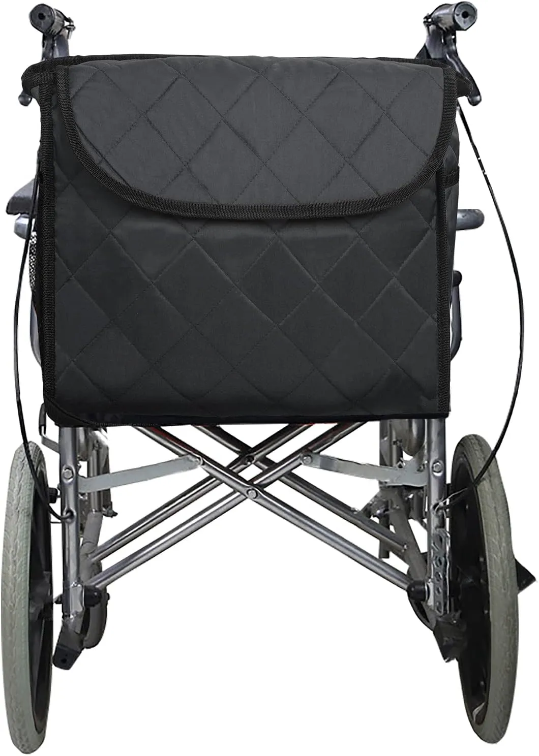 Wheelchair Backpack Accessories Organizer Storage Bags Wheelchair Attachment Hanging Pouch Hands Free Tote Rollator Walker Carrying Bag with Cup Holder Adjustable Shoulder Strap for Seniors Disabled