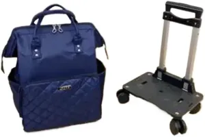 Wheeled backpack for Women Travel trolley bags Travel Bag with wheels Oxford large capacity Travel Rolling Luggage Backpack Bags(20 inch blue)