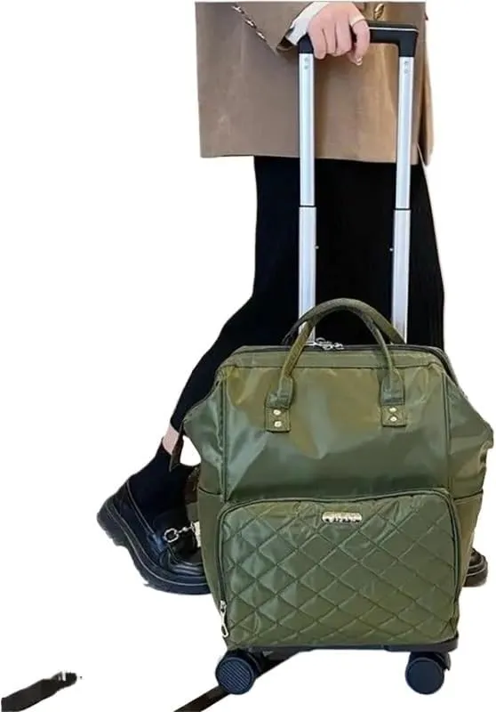 Wheeled backpack for Women Travel trolley bags Travel Bag with wheels Oxford large capacity Travel Rolling Luggage Backpack Bags(20 inch blue)