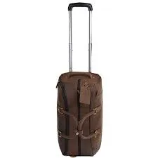 Wheeled Leather Travel Holdall In Chestnut Mud Colour