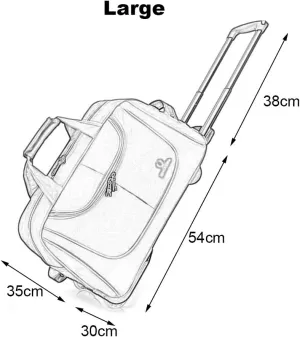 Wheeled Travel Tote Bag with Wheels, Solid Color Rolling Duffle Bag Weekender Bags for Women, Waterproof Trolley Bags Carry-On Luggage for Overnight Business Travel (Color : Red, Size : Large)