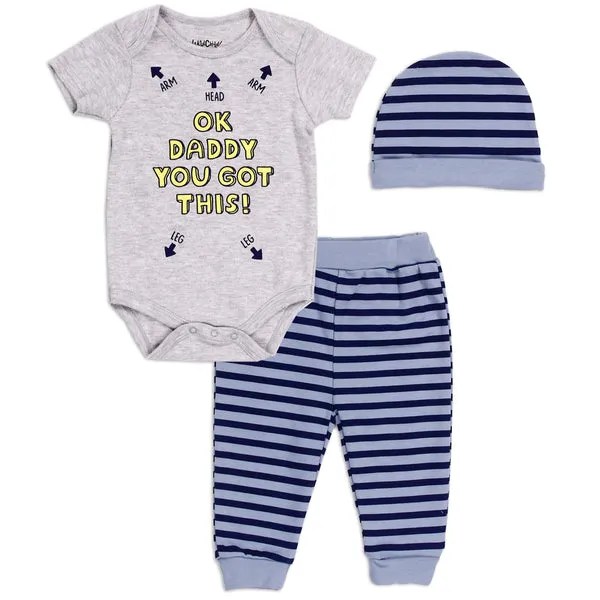 WILD CHILD! Boys Newborn 3-Piece Pant Set
