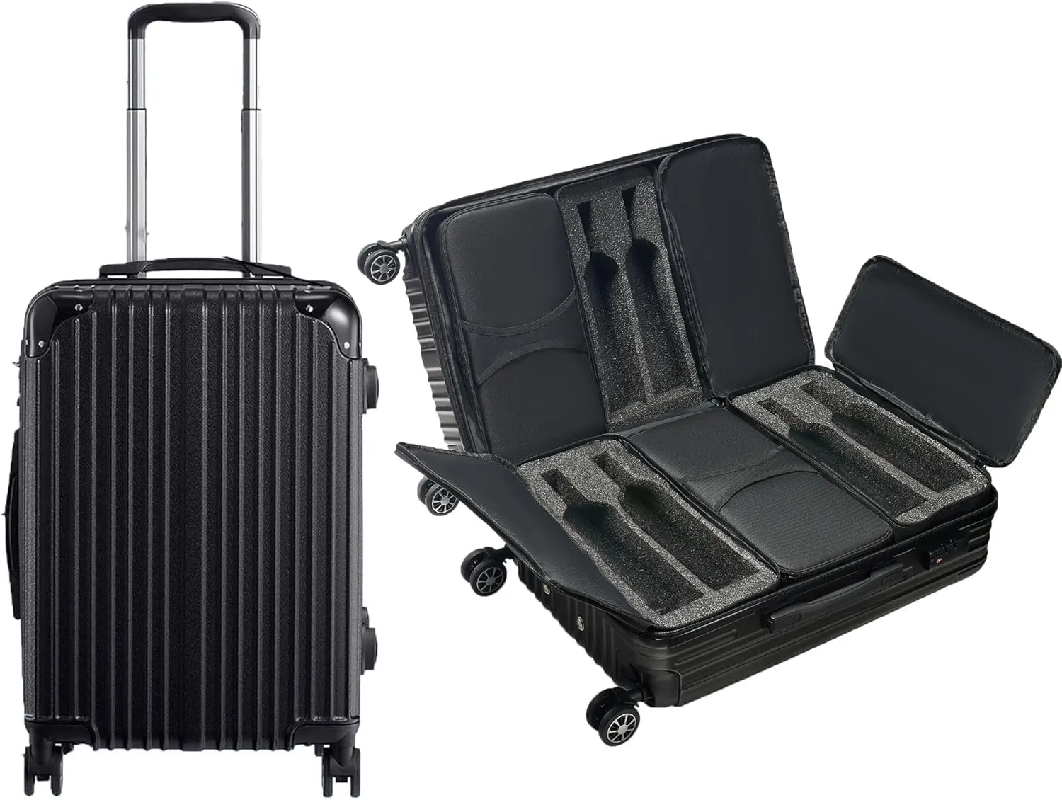 Wine Bottle Suitcase | Holds 12 Standard 750 ML Size Bottles | Universal Airplane Luggage Case, TSA Approved Wheeled Bag For Professionals and Consumers, Gift For Wine Lovers & Connoisseurs