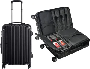Wine Bottle Suitcase With 4 Expandable Removable Travel Bags | Holds 10 Standard 750 ML Size Bottles | TSA Approved Lock, Wheeled Bag - Airplane Luggage Case to Carry Wine Liquor Alcohol, Gift (23 IN)