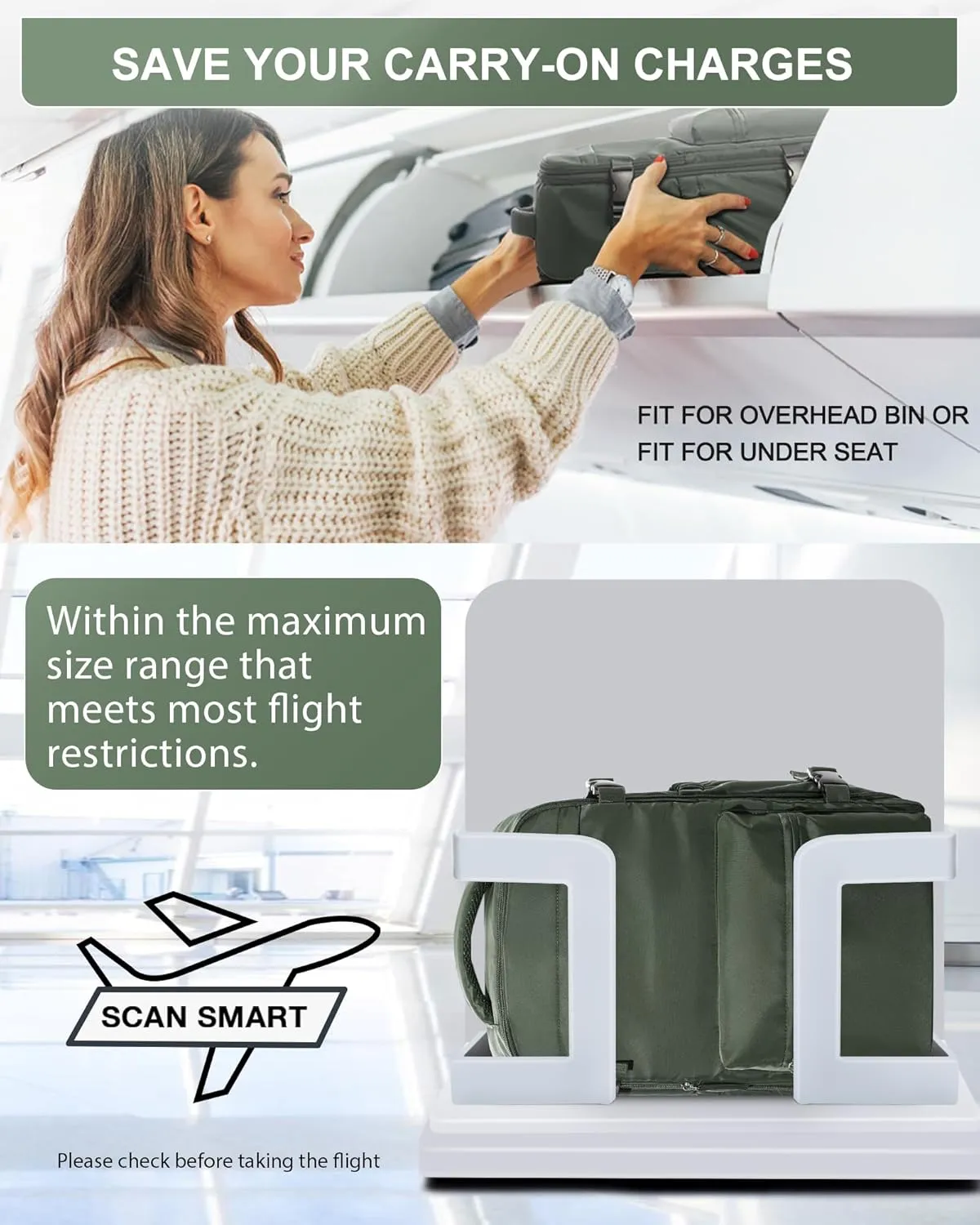winspansy Large Travel Backpack Storage Vacuum Compression Bags with Pump for Travel Storage Carry on Business Day Vacpack Backpack for Women Men with Vacuum College Bag Dark Green