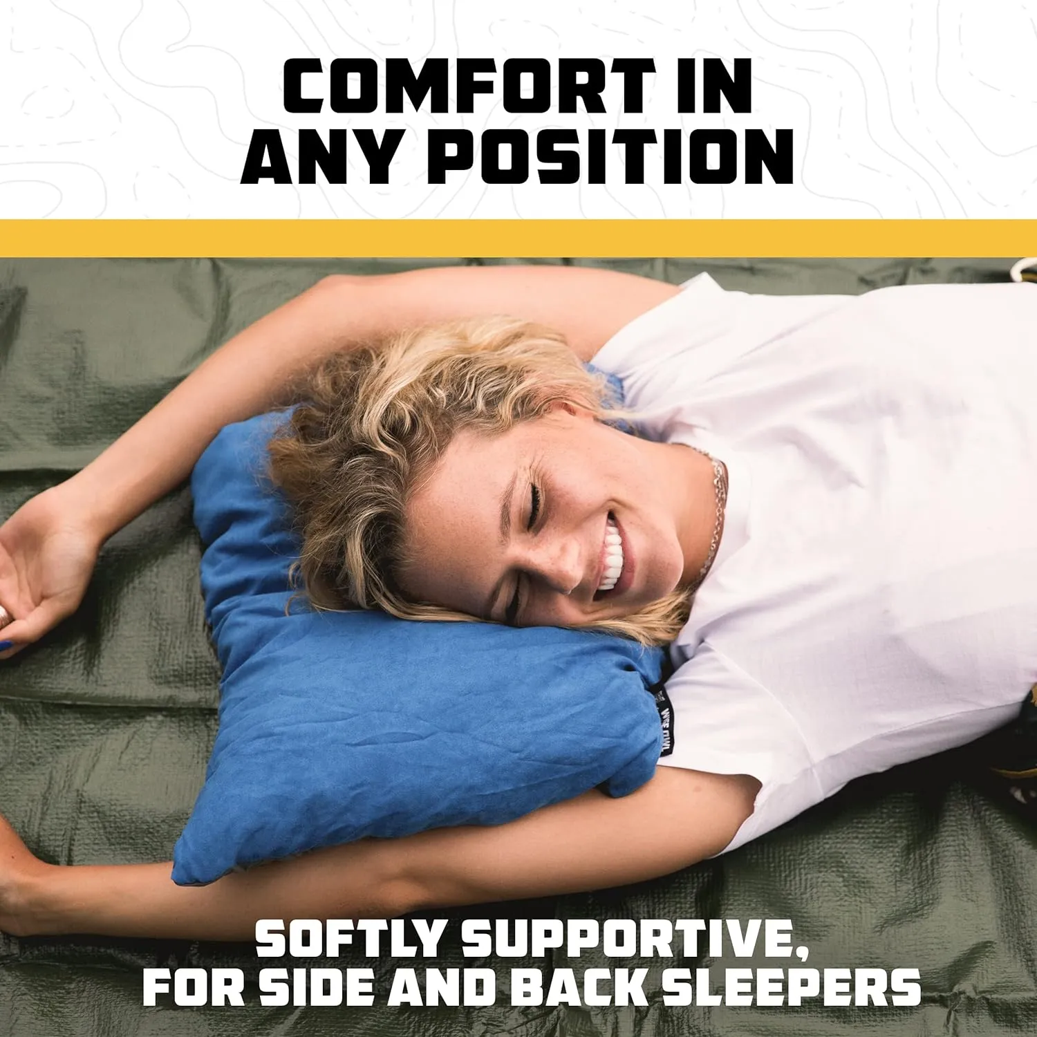 Wise Owl Outfitters Camping Pillow - Camping Essentials and Travel Pillow for Airplanes, Camping, and Travel - Memory Foam Washable Pillow - Small/Medium