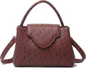 Women Bags Ostrich Pattern Women Crossbody Bag Women Handbag Women Shoulder Bag, Brown