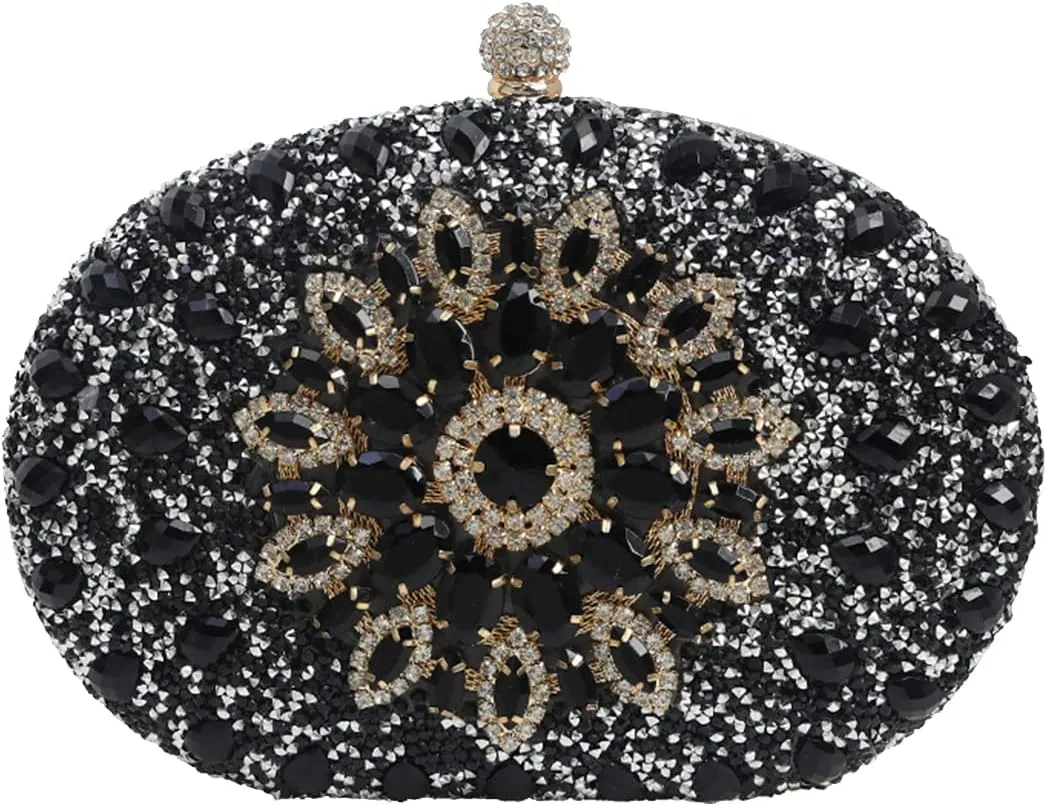 Women Evening Bag Rhinestone Clutch Purse Sparkly Sequin Handbag
