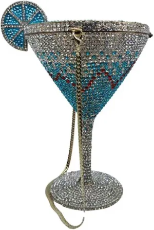 Women Goblet Rhinestone Evening Bag Cocktail Cup Diamond Clutch Funny Crystal Prom Handbag Wedding Purse for Party