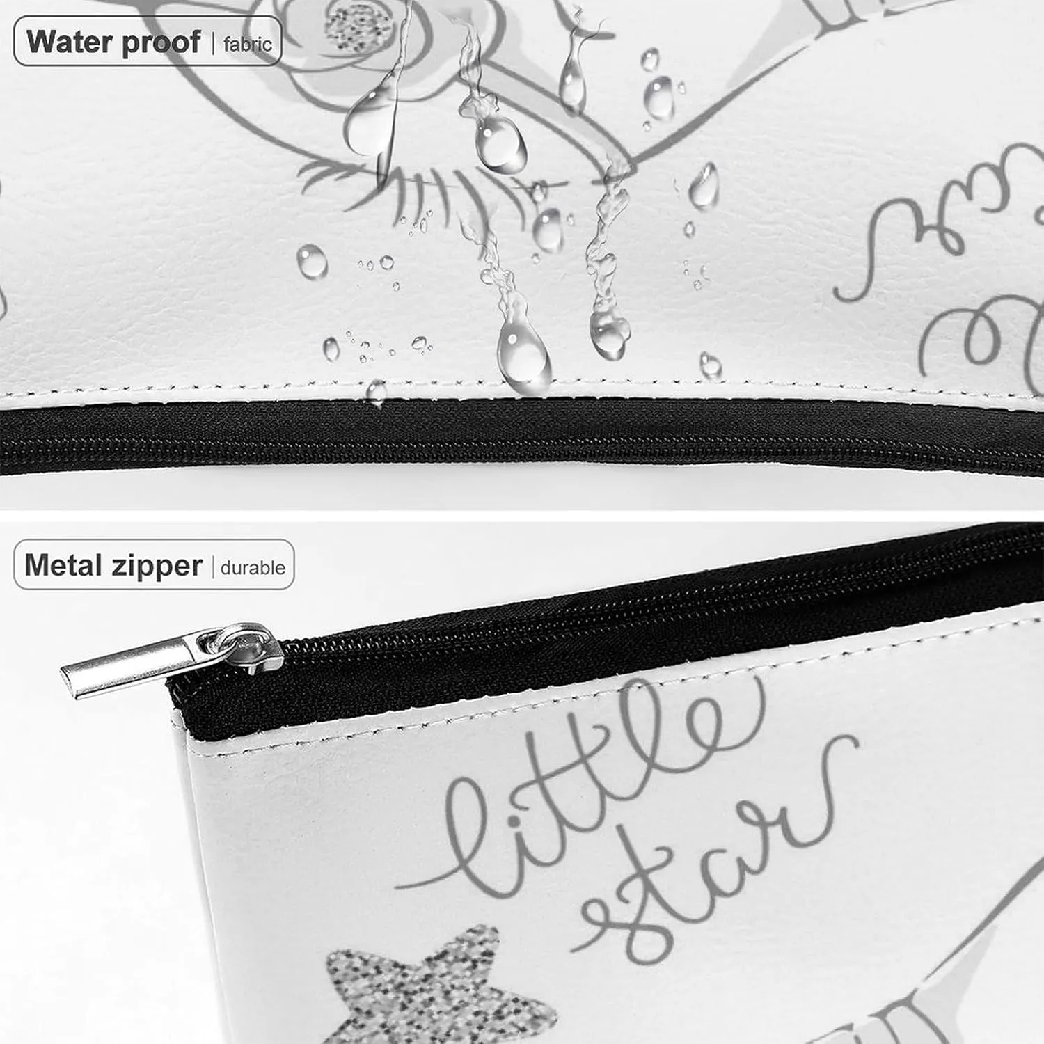 Women PU Leather Cosmetic Bag, Makeup Case Purse Holder Zipper Pouch Handbag Organizer Toiletry Storage 6.8x5.9x2.3 in