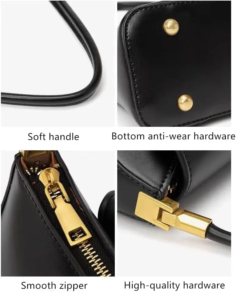 Women Shoulder Bags Vintage Handbag Retro Classic Small Purse 90s Buckle Closure