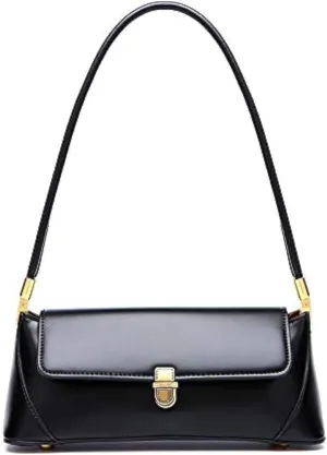Women Shoulder Bags Vintage Handbag Retro Classic Small Purse 90s Buckle Closure