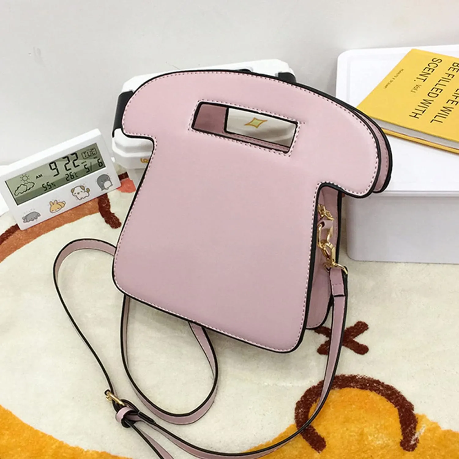 Women Telephone Shaped Handbag and Purses Retro Phone Top-Handle Shoulder Bags