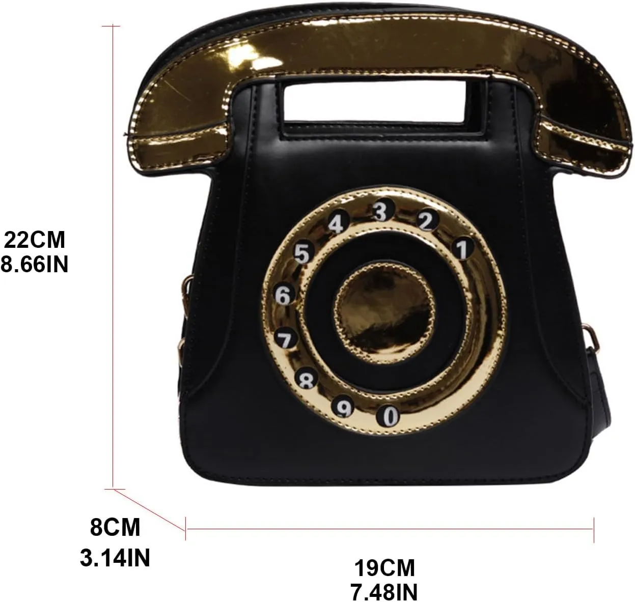 Women Telephone Shaped Handbag and Purses Retro Phone Top-Handle Shoulder Bags