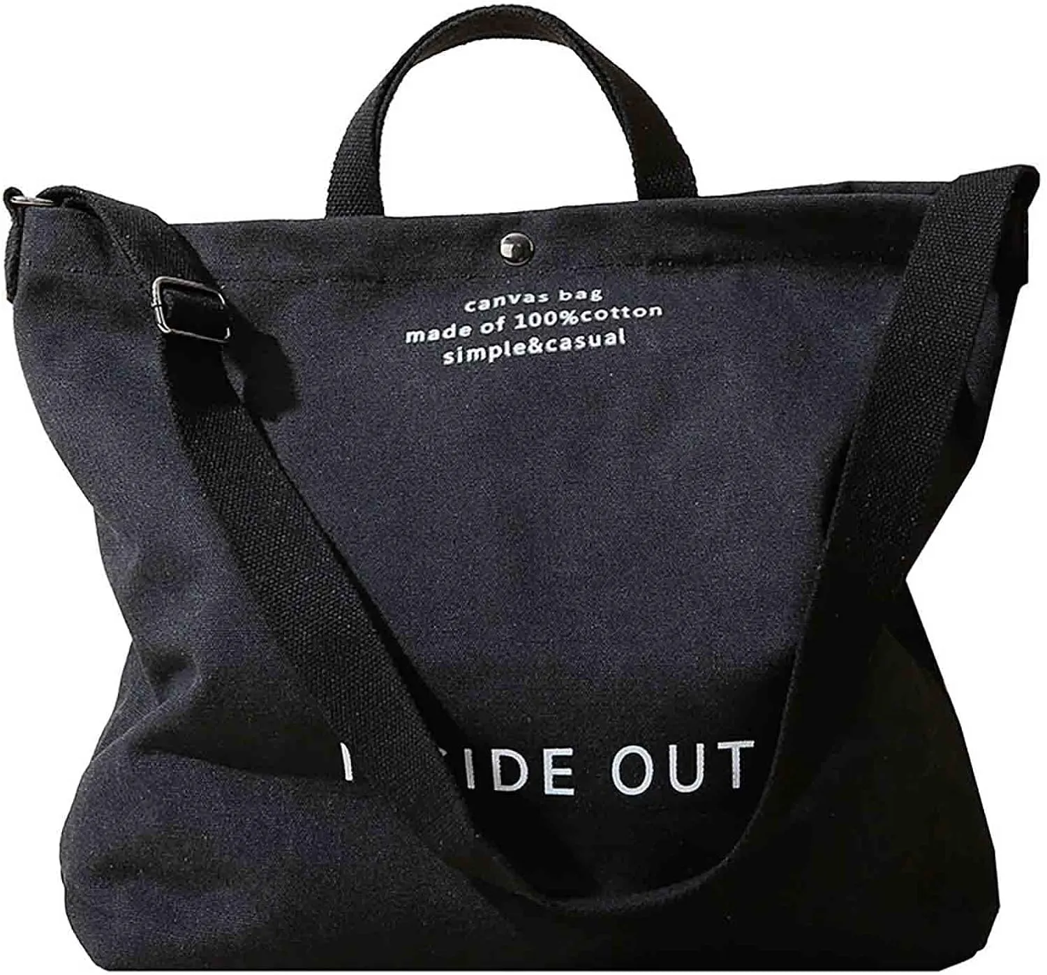 Women's Canvas Tote Shoulder Bag - Large Fashion Retro Letter Handbag