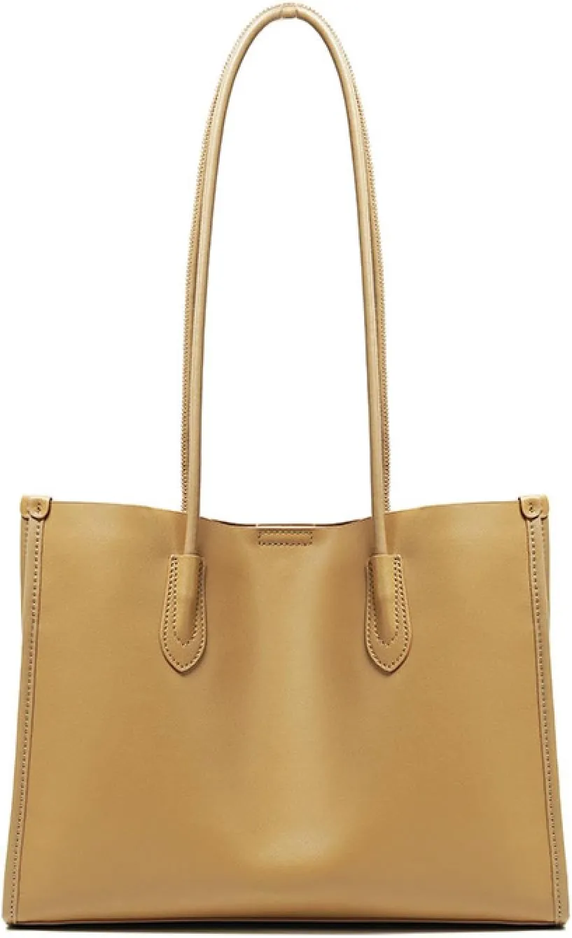 Women's Genuine Leather Tote Bag - Stylish Casual Shoulder Bag Clutch Handbag for Shopping, Work, and Travel