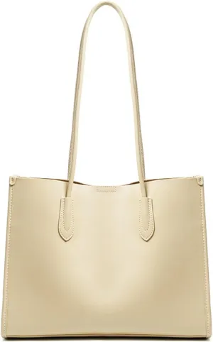Women's Genuine Leather Tote Bag - Stylish Casual Shoulder Bag Clutch Handbag for Shopping, Work, and Travel