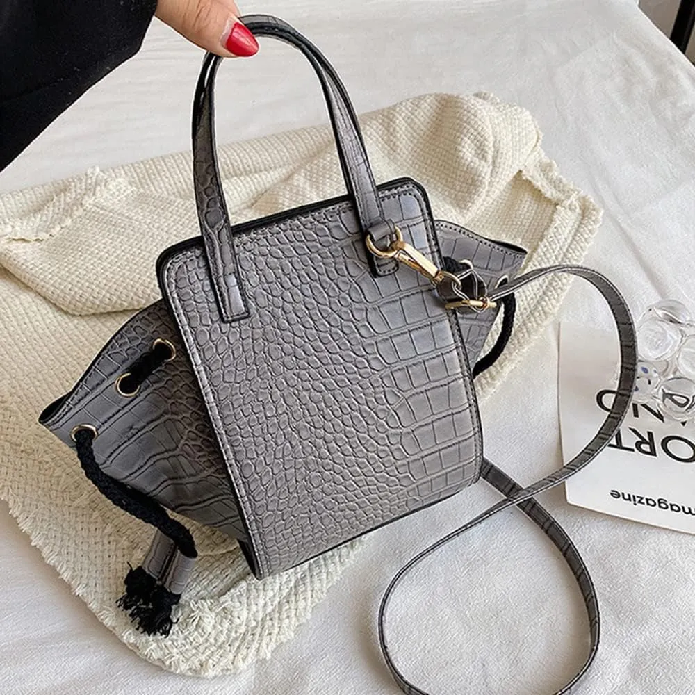 Women's Novelty Unique 3D Lady Face Leather with Crocodile Pattern Tote Handbags Funky Purse Hobo Crossbody Shoulder bags