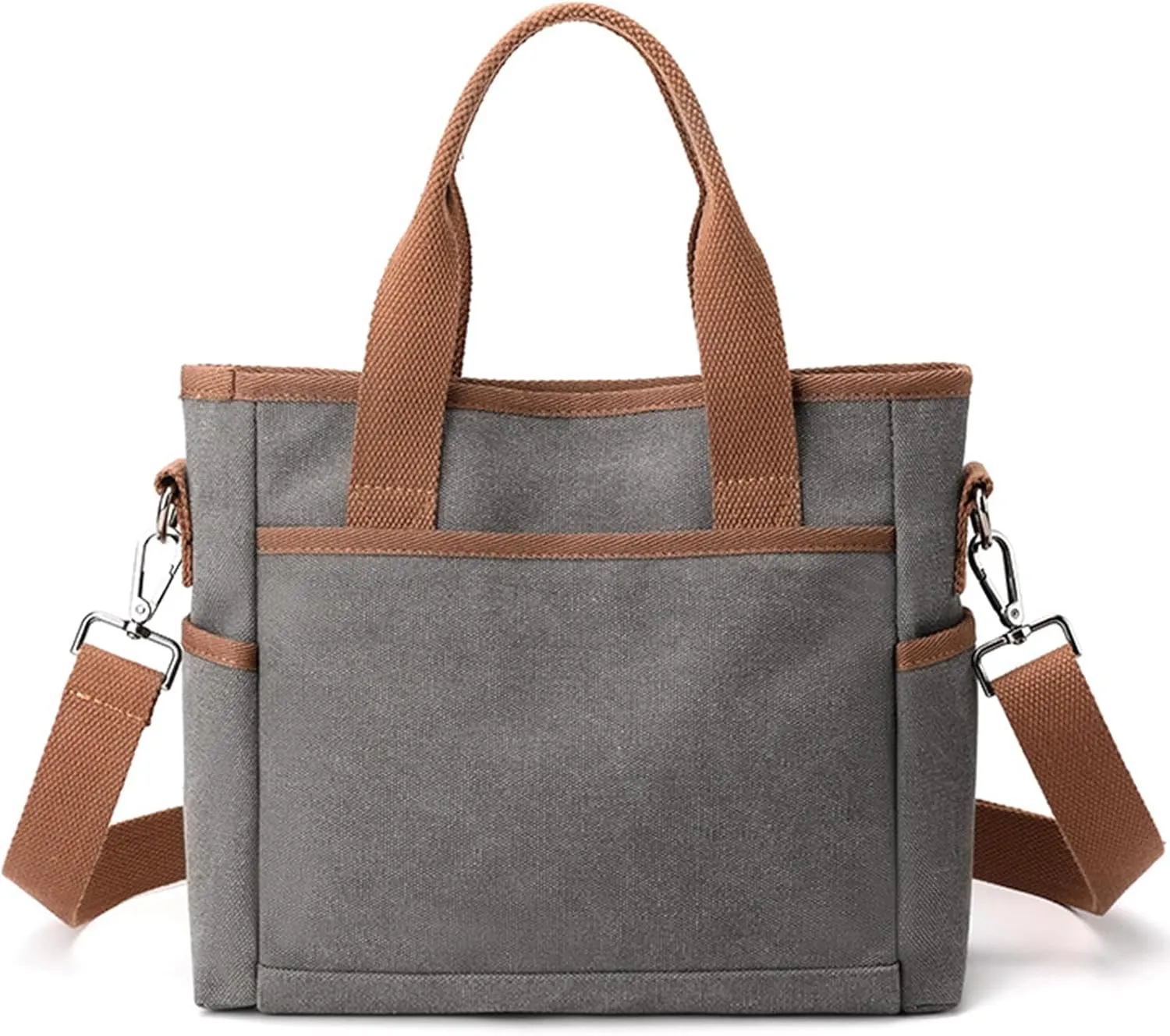Women's Small Canvas Tote Purses Casual Multi-pocket Shoulder Crossbody Bag Everyday Handbags