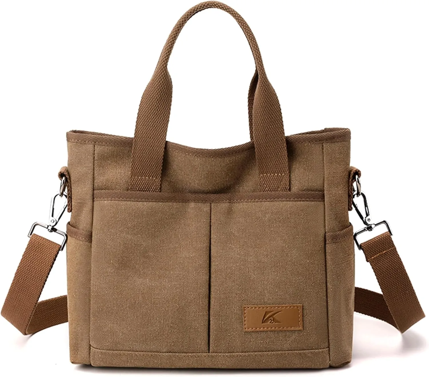Women's Small Canvas Tote Purses Casual Multi-pocket Shoulder Crossbody Bag Everyday Handbags