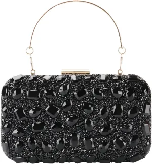 Womens Sparkly Rhinestone Sequin Glitter bag Clutch Evening Handbag Shoulder Bags Purse for Wedding Party Prom