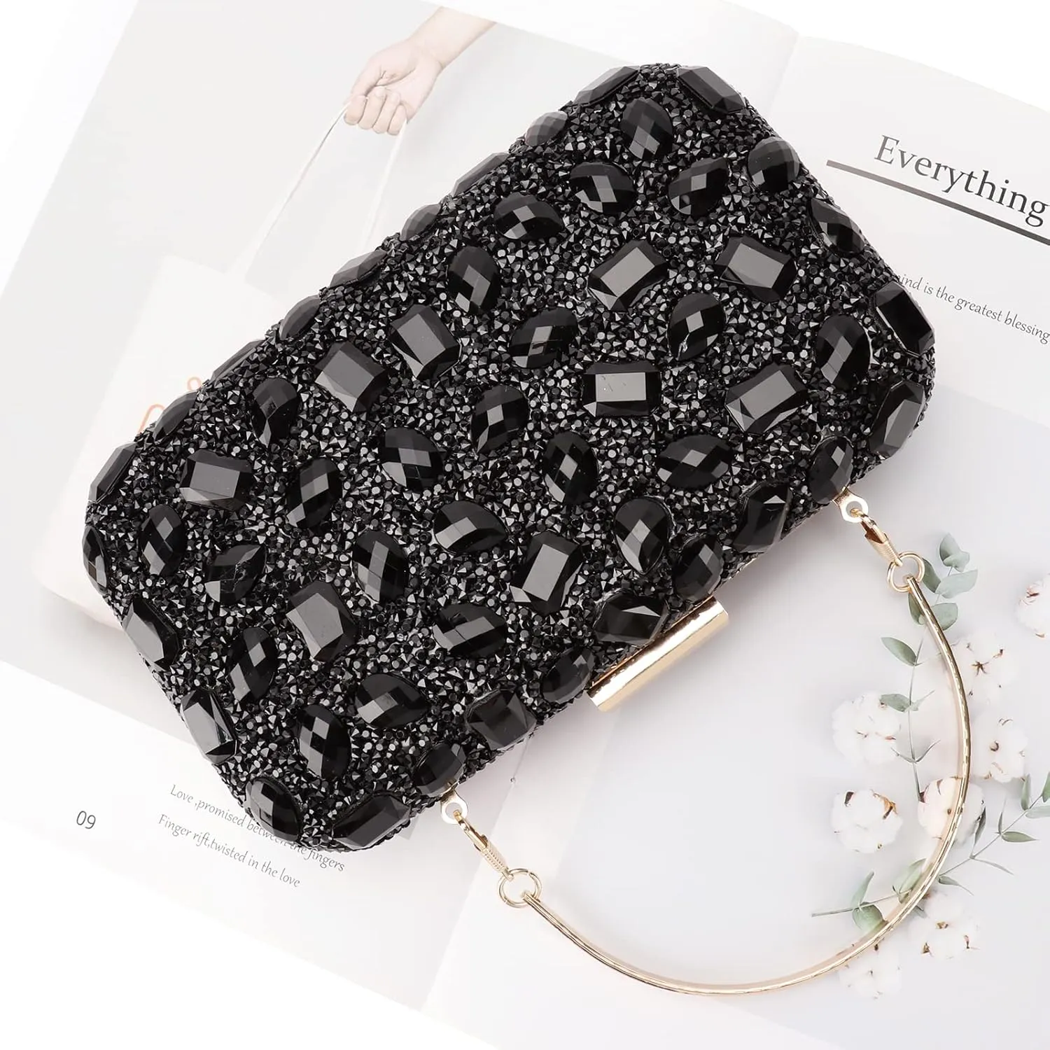 Womens Sparkly Rhinestone Sequin Glitter bag Clutch Evening Handbag Shoulder Bags Purse for Wedding Party Prom