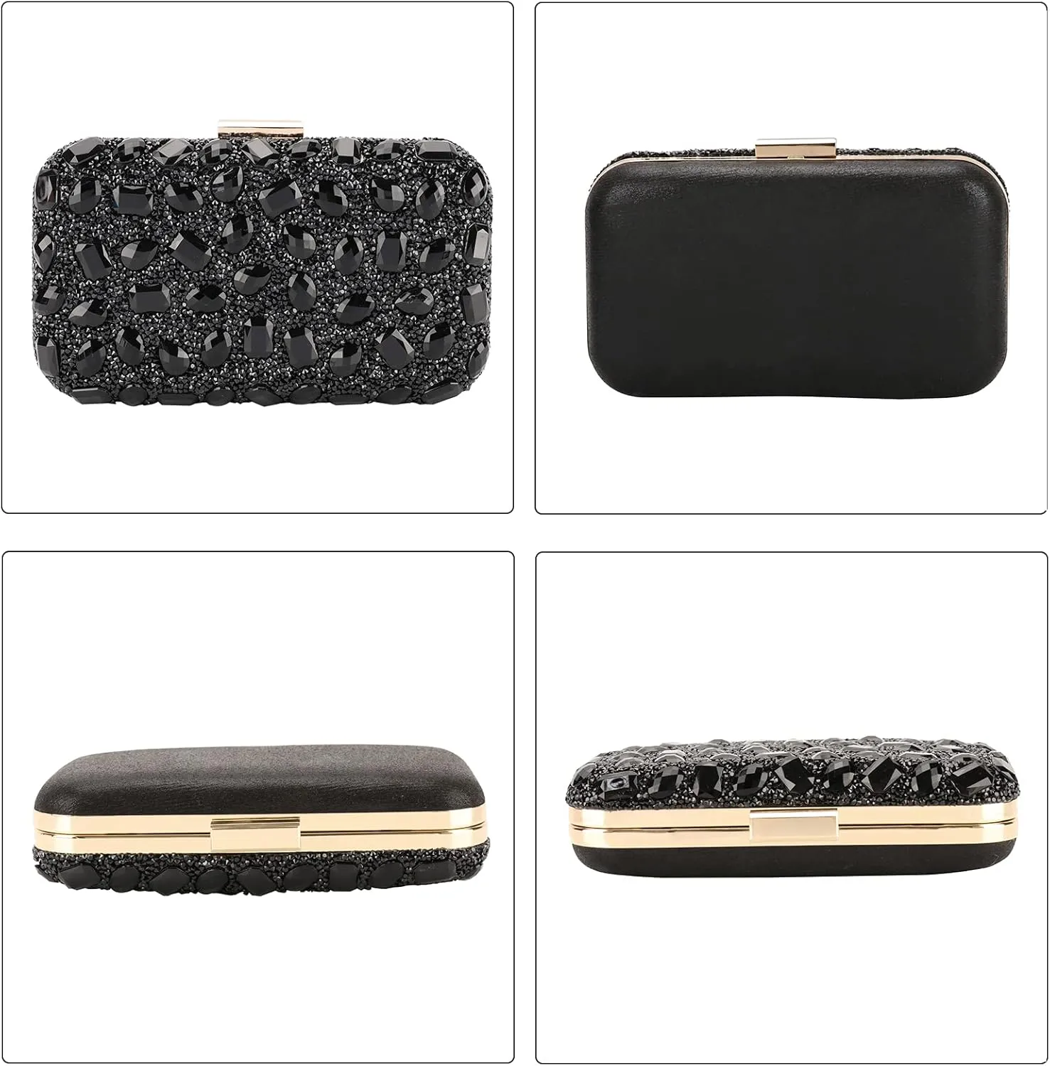Womens Sparkly Rhinestone Sequin Glitter bag Clutch Evening Handbag Shoulder Bags Purse for Wedding Party Prom