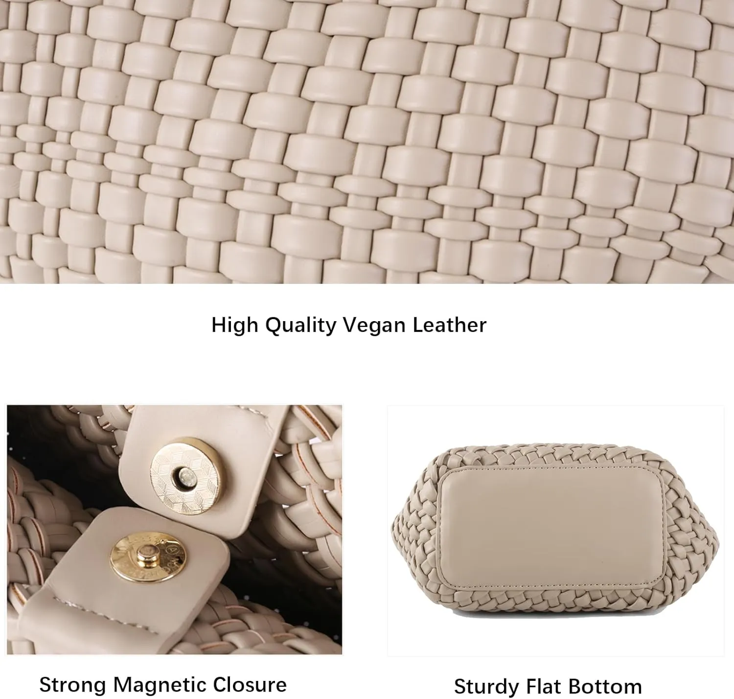 Woven Bag for Women Vegan Leather Tote Bag Travel Handbag and Purse Retro Handmade Trending Hobo Bag